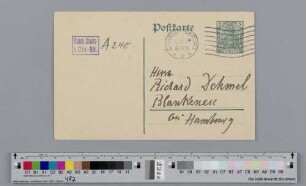 Postkarte an Richard Dehmel