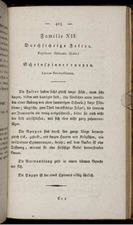 Familie XII. Durchsichtige Falter.