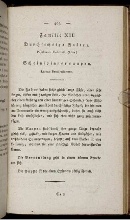Familie XII. Durchsichtige Falter.