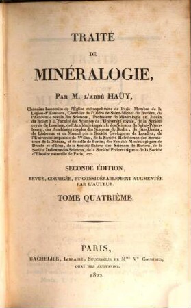 Traité de minéralogie, 4