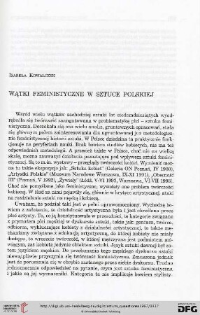 8: Wątki feministyczne w sztuce polskiej