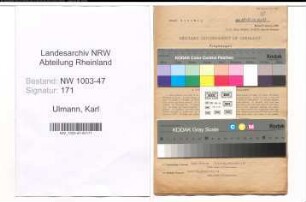 Entnazifizierung Karl Ulmann , geb. 05.06.1904 (Gastwirt)