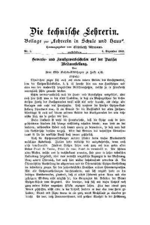 Gewerbe- und Kunstgewerbeschulen auf der Pariser Weltausstellung : (Schluß)