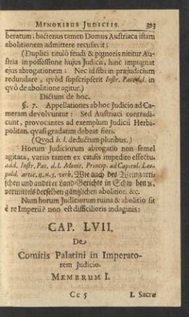 Cap. LVII. De Comitiis Palatini in Imperatorem Judicio.
