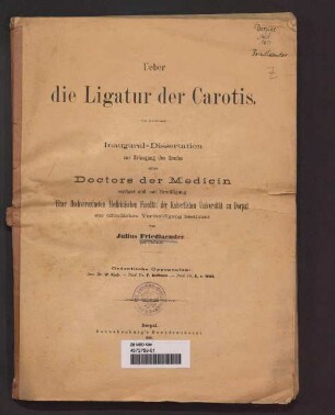 Ueber die Ligatur der Carotis