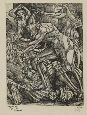 Herakles erschlägt Cacus, aus: "Heraklestaten"
