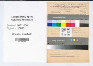 Entnazifizierung Elisabeth Driesen, geb. 09.08.1896 ()