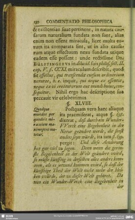§. XLVIII. Quodque mundus per quoduis miraculum maximopere mutetur