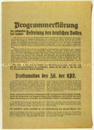 Flugschrift mit Programm der KPD zur Reichstagswahl 1930