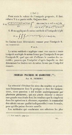 Formules pratiques de quadrature.