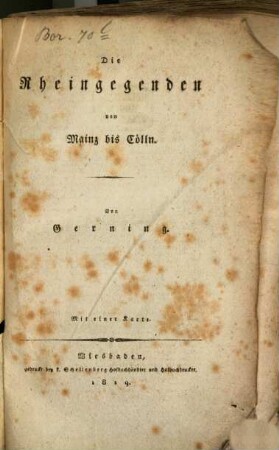 Die Rheingegenden von Mainz bis Cölln