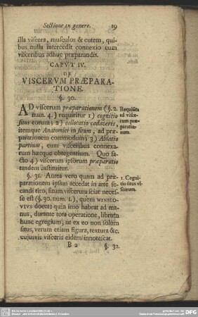 Caput IV. De Viscerum Praeparatione