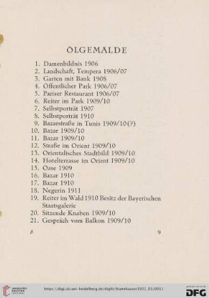 Ölgemälde (Nr.1-43)