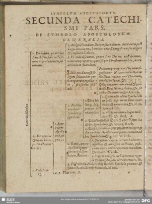 Secunda Catechismi Pars, De Symbolo Apostolorum