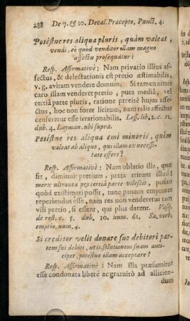 288-297, Potéstne res aliqua pluris, quàm valeat, ... - Quando emptor interrogat, num res vendenda bona sit, ...
