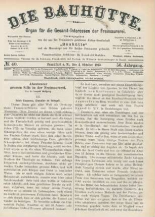No. 40. Frankfurt a. M., den 4. Oktober 1913. 56. Jahrgang.