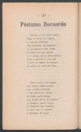 Póstumo recuerdo