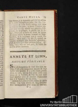 Annete et Lubin, histoire véritable.