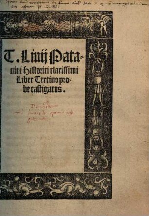 T. Livii Patauini. 3., Liber Tertius