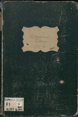 Kirchenbuchduplikat der katholischen Gemeinde Lüchtringen, Kreis Höxter (GHT 1861-1874). (Gemeinde: Katholische Gemeinde Lüchtringen)