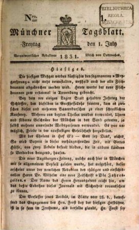 Münchener Tagblatt. 1831,[2] = Jg. 5, Juli - Dez.