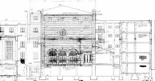 Stuttgart Hbf: Empfangsgebäude Bereich Kl.Schalterhalle Querschnitt mit Hotel