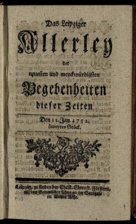 Den 11. Jan. 1752. Zweytes Stück.