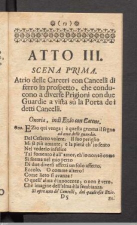 Atto III: Scena Prima.