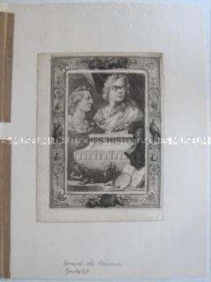Gerard de Lairesse und Bartolet(?), niederländische Maler - aus "Groote schouburgh der Nederlantsche konstschilders"