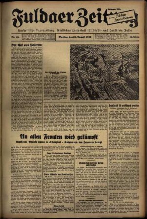 Ausgabe vom Montag, den 23. August 1937.
