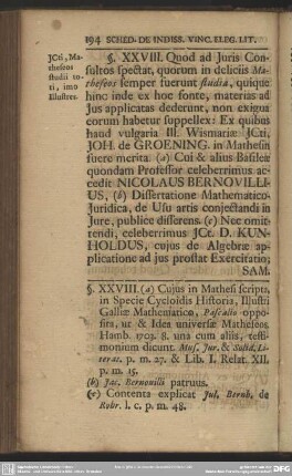 §. XXVIII. JCti Matheseos studii tori, imo Illustres