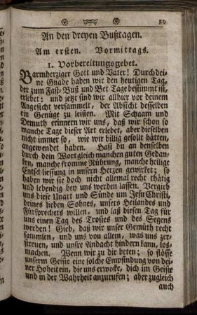 An den dreyen Bußtagen. - Verdensches Betstundengebet.