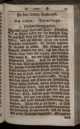 An den dreyen Bußtagen. - Verdensches Betstundengebet.