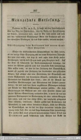 Neunzehnte Vorlesung