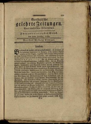 Zwey und vierzigstes Stück, den 17ten Oktober, 1789.