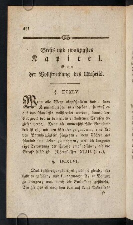 438-455, XXVI. Von der Vollstreckung des Urtheils.