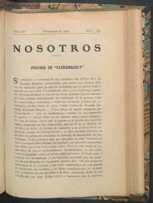 Páginas de "Clerambault"