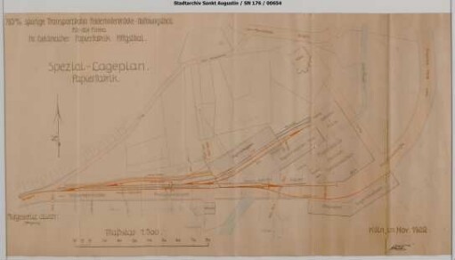 Gleisanschluss Heinrich Geldmacher: Lageplan Papierfabrik