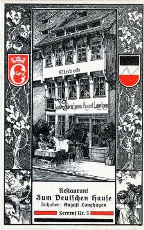 Ansichtskarte / Restaurant Zum Deutschen Hause / Einbeck