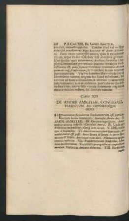 Caput XIII. De Amore Amicitiae, Coniugali, Parentum & c. Oppositoque Odio.