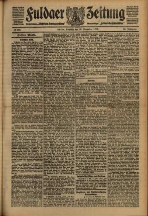 Erste Ausgabe vom Dienstag, den 16. November 1909.