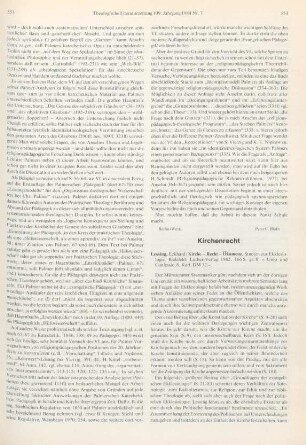 554-556 [Rezension] Lessing, Eckhard, Kirche, Recht, Ökumene