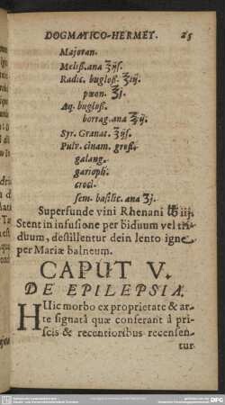 Caput V. De Epilepsia