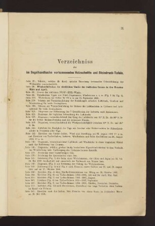 Verzeichniss der im Segelhandbuch vorkommenden Holzschnitte und Steindruck-Tafeln