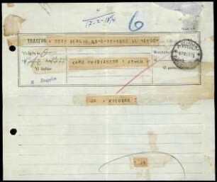 T. Wiegand an G. Karo