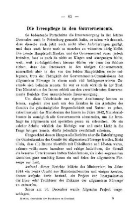 Die Irrenpflege in den Gouvernements.