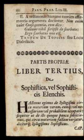 Liber Tertius, De Sophistica, vel Sophisticis Elenchis.