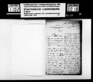 Erwerb der Kollektaneen des verstorbenen Rechtskonsulenten [Karl] von Alberti aus Künzelsau über die vaterländische Geschichte