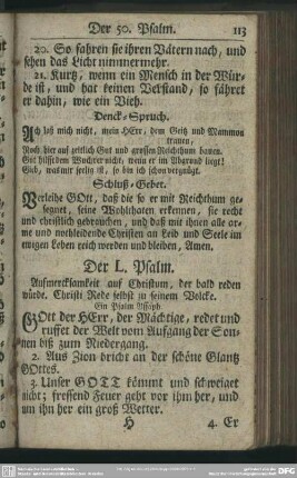 Der L. Psalm : Aufmercksamkeit auf Christum, der bald reden würde. Christi Rede selbst zu seinem Volcke