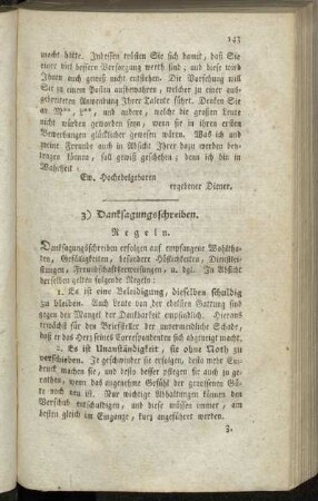 3) Danksagungsschreiben.